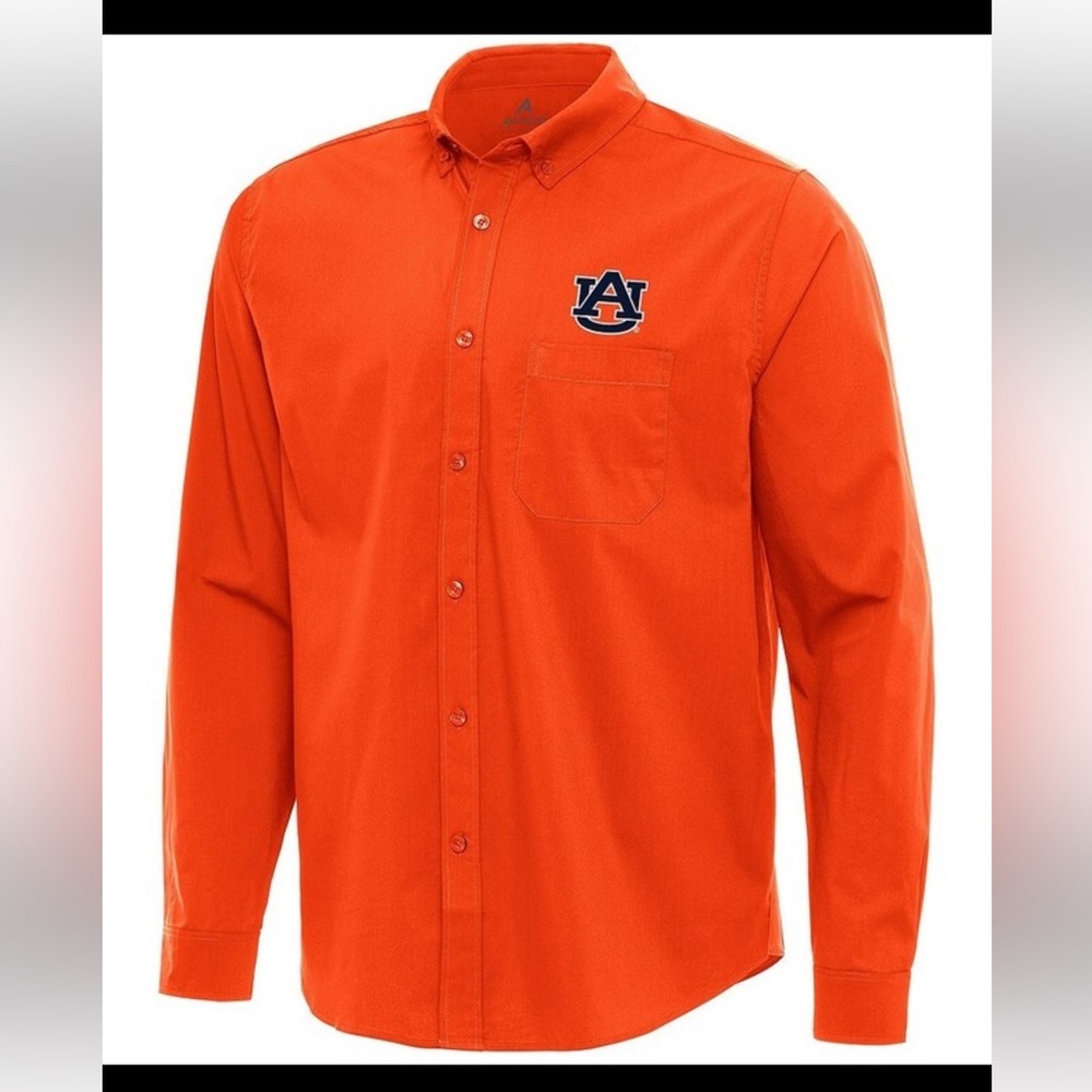 Antigua NCAA SEC Auburn tigers L Flight Long Sleeve Woven button down Shirt NEW